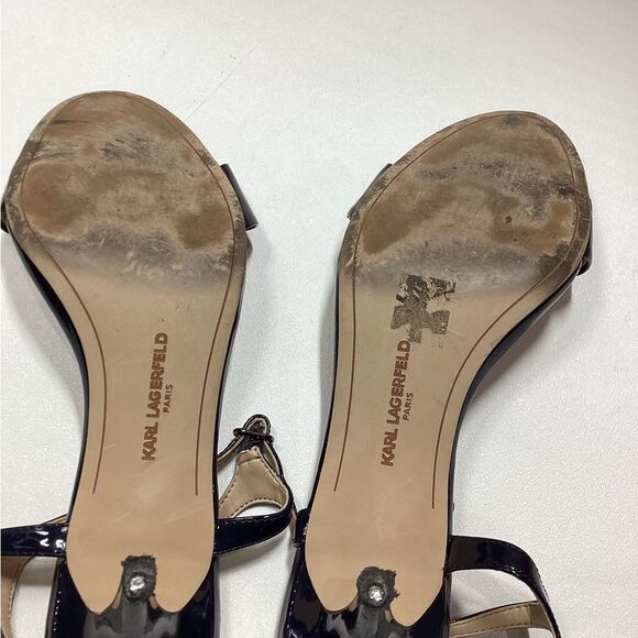 Karl Lagerfeld Black Heels Minimalist Design - Picture 11 of 14